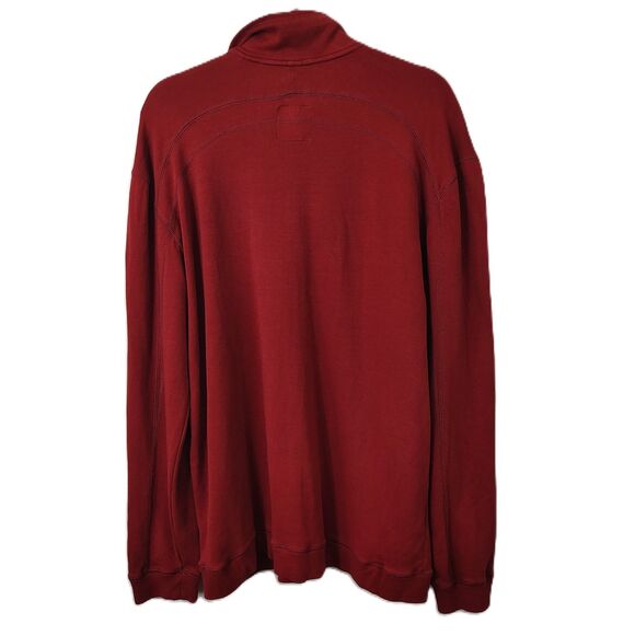 TOMMY BAHAMA Half-Zip Cotton Pullover Large Men's Red Cotton Long Sleeve Shirt - Picture 4 of 7